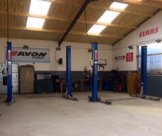 A view from inside Graig Gocg Garage workshop